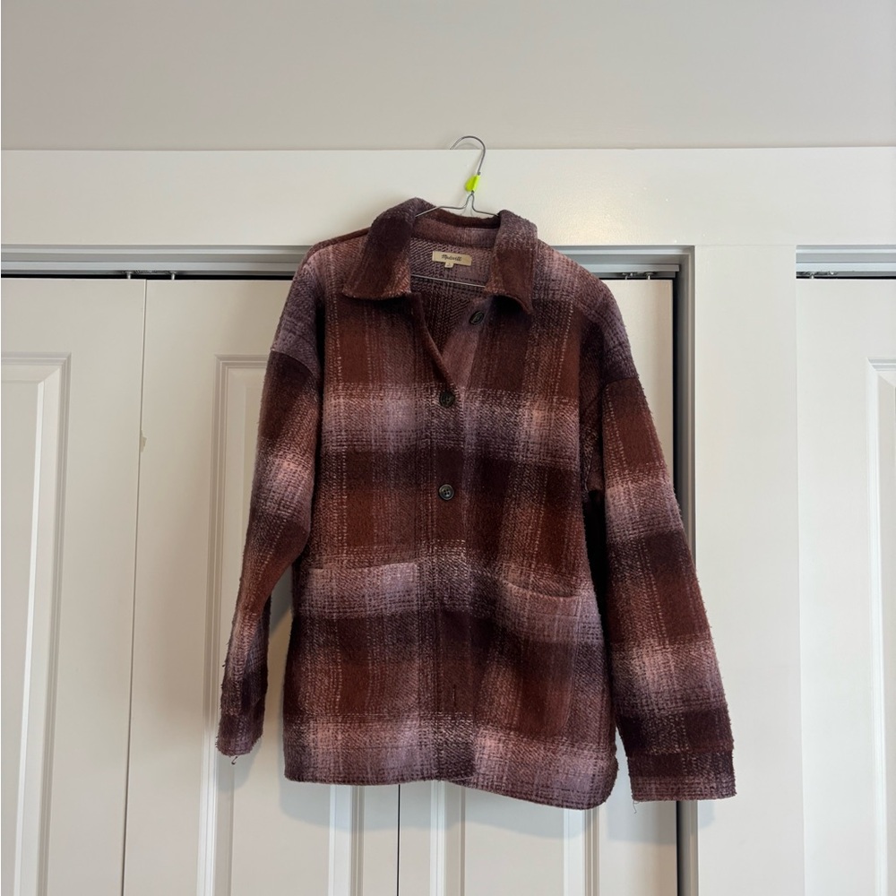 Madewell Pink and Brown Plaid Jacket